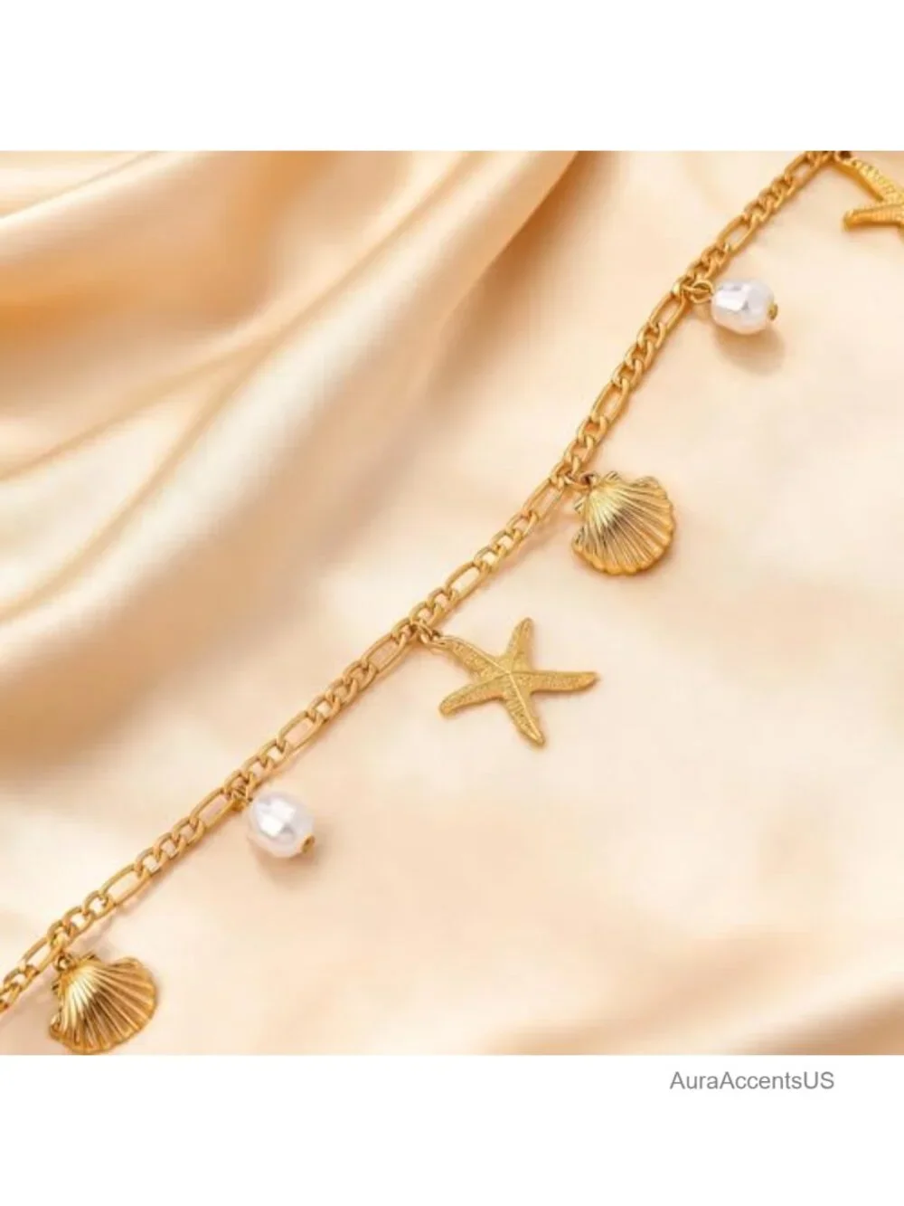 Adjustable Layered Waist Chain with Starfish and Shell Charms